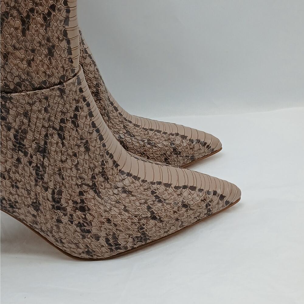Louise et Cie Winslow Mid Calf Boots Women 6M Tan Brown Leather Pointed Toe Shoe - Picture 7 of 14